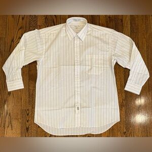 NWT NOS VTG Christian Dior Chemise Dress Shirt White Pin Stripe Men’s 16.5 32/33